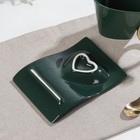 Чайная пара керамическая «Любовь», чашка 200 мл, блюдце, ложка - фото 24350299