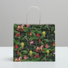 Пакет подарочный крафтовый «Новогодняя ёлочка», 22 × 25 × 12 см - Фото 3