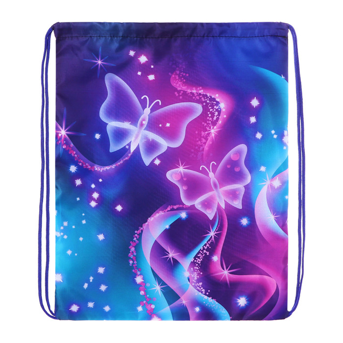 Мешок для обуви «Бабочки» (мягкий полиэстер, плотность 210D) 42×34 см - Фото 1
