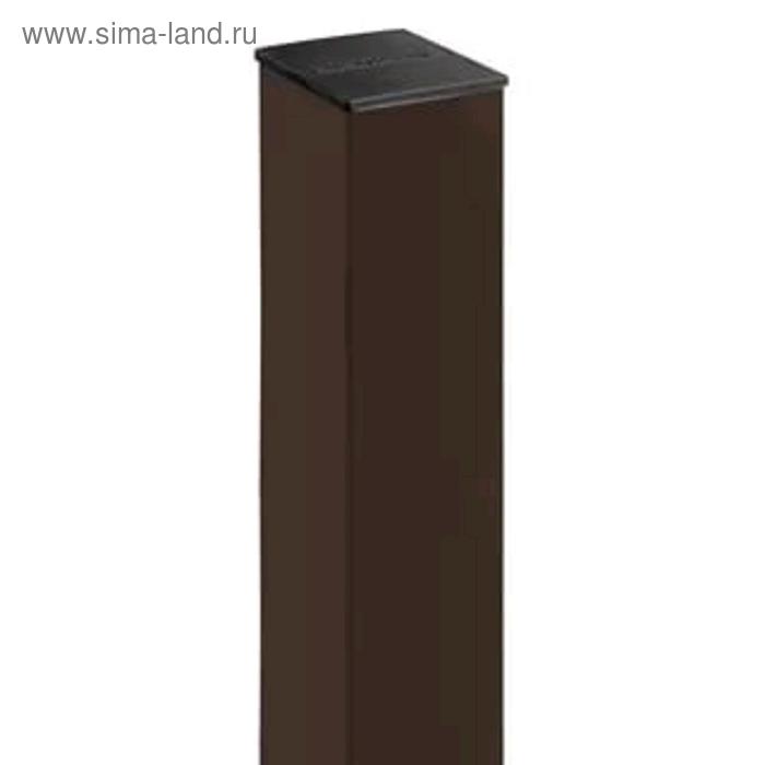 Столб 2,5 м, 60 х 40 х 1,2 мм, цвет шоколад - Фото 1