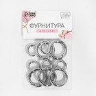 Кольцо-карабин, 37 мм, d=27/19 мм, толщина - 4 мм, с креплением 12×3 мм, 5 шт., цвет серебряный - Фото 5