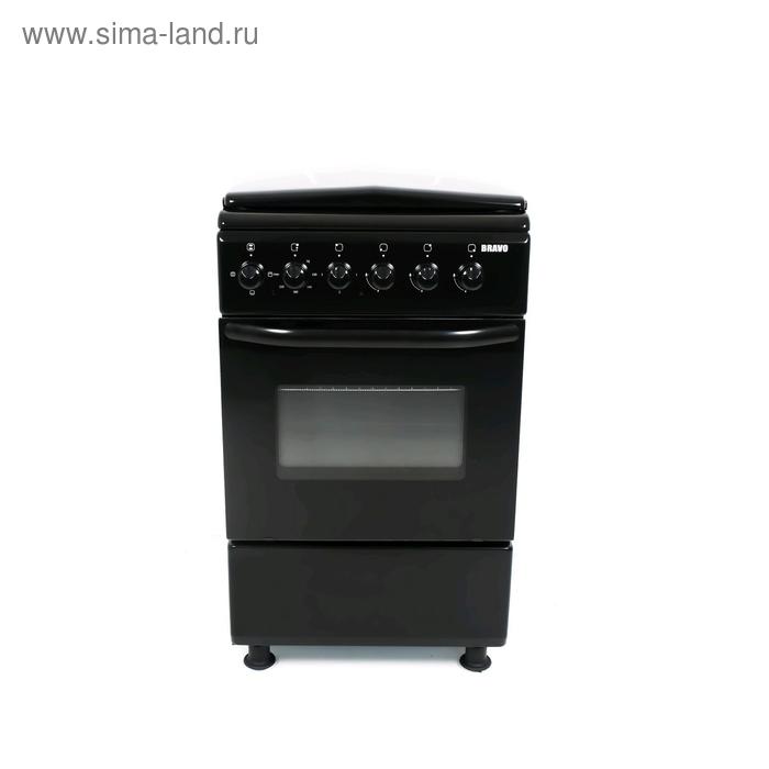 Плита Bravo FO-E5631BK, комбинированная, 4 конфорки, 50 л, крышка, чёрная - Фото 1