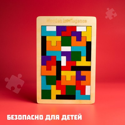 Головоломка «Тетрис», тонкая, 27×18×0.5 см, 40 деталей