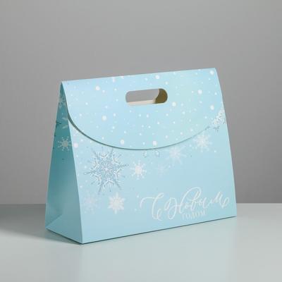 Пакет с клапаном «Снежинки», 32 х 26 х12 см