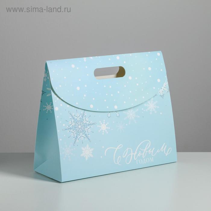 Пакет с клапаном «Снежинки», 32 х 26 х12 см