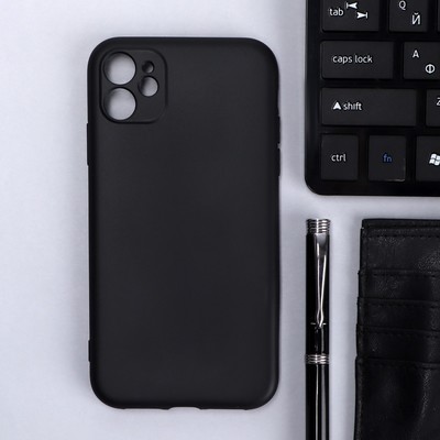 Чехол Innovation для iPhone 11, силиконовый, матовый, чёрный