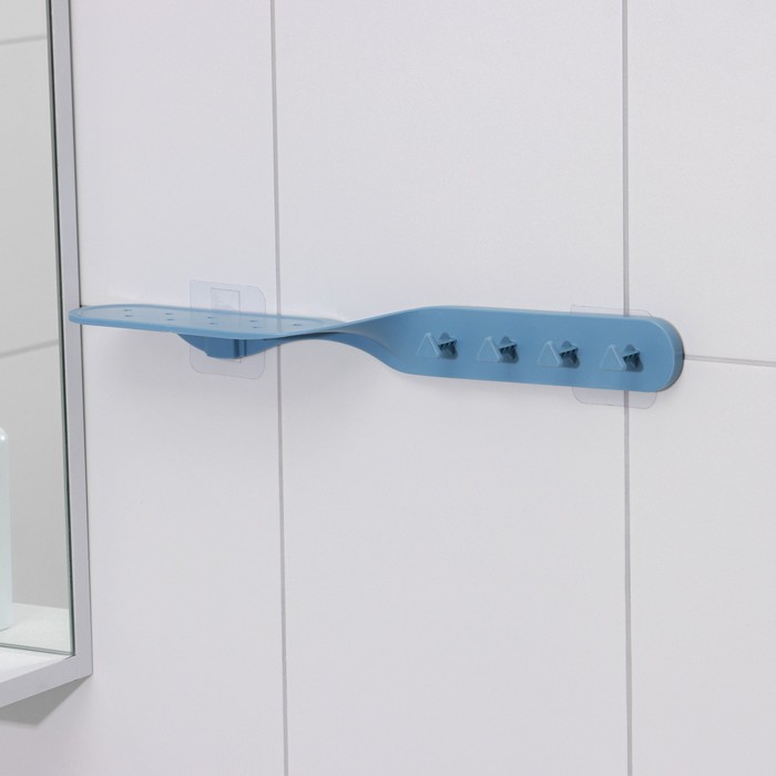Держатель для ванных принадлежностей на липучке «Решение», 41×7×4,5 см, цвет МИКС - фото 1908580738