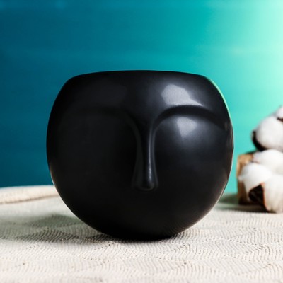 Кашпо для цветов «Силуэт», 500 мл, 11×6×9.5 см, керамика, подвесное, чёрное