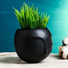 Кашпо для цветов «Силуэт», 500 мл, 11×6×9.5 см, керамика, подвесное, чёрное - Фото 2