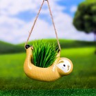 Кашпо подвесное "Ленивец" желтый, 15х11см - Фото 2