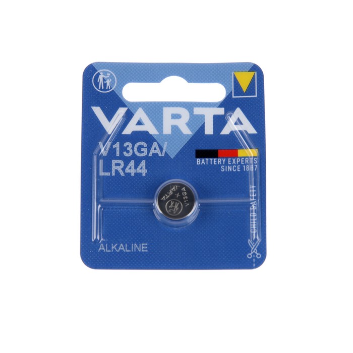 Батарейка алкалиновая Varta, LR44 (V13GA) - 1BL, 1.5 В, блистер, 1 шт. - фото 51319220