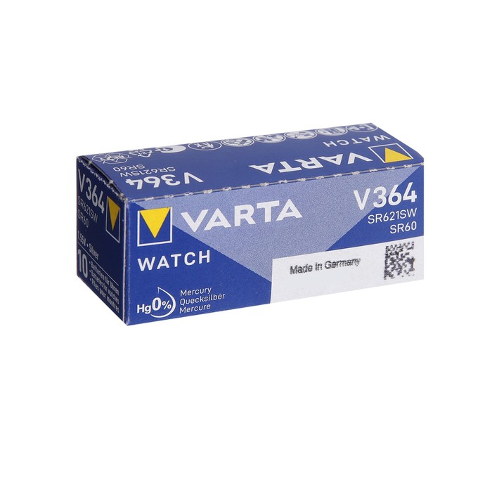 Батарейка цинковая Varta, V364 (SR621SW/G1)-1BL, 1.55В , блистер, 1 шт. - фото 51359179