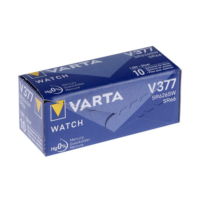 Батарейка цинковая Varta, V377 (SR626SW/SR66/G4)-1BL, 1.55В , блистер, 1 шт. - фото 51319230