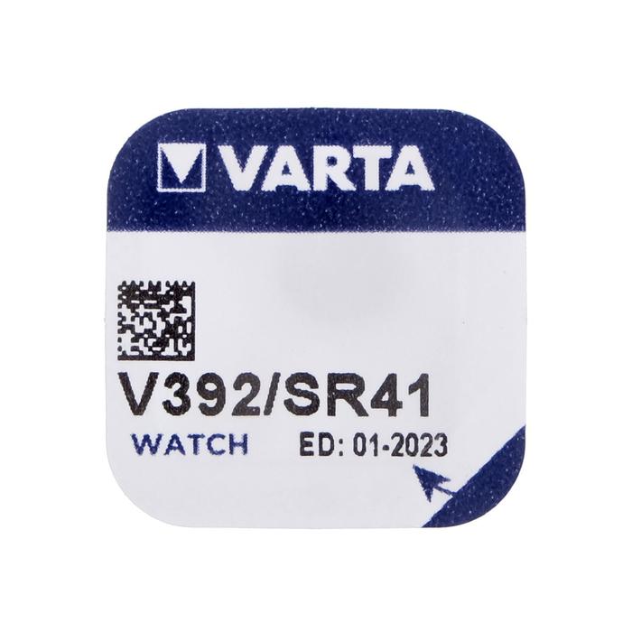 Батарейка цинковая Varta, V392 (SR41W/G3)-1BL, 1.55В , блистер, 1 шт. - фото 51319236