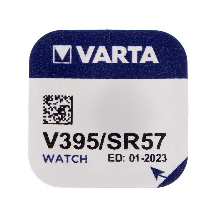 Батарейка цинковая Varta, V395 (SR927SW/SR59/G7)-1BL, 1.55В , блистер, 1 шт. - фото 51319240