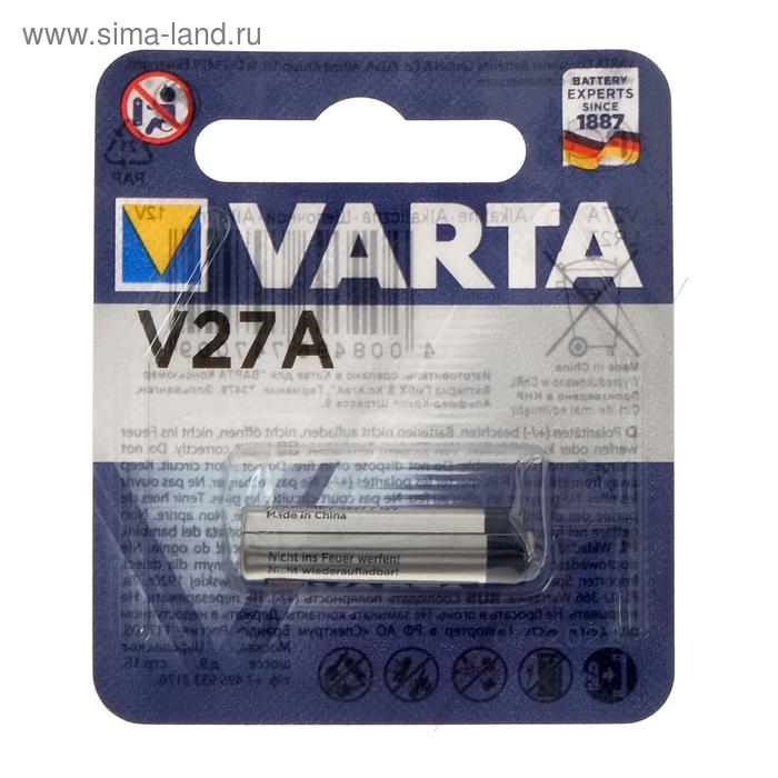 Батарейка алкалиновая Varta Professional, А27 (27A, MN27, V27A)-1BL, 12В, блистер, 1 шт. - Фото 1