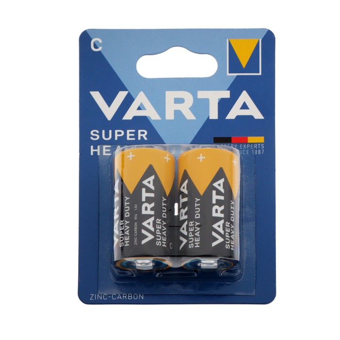 Батарейка солевая Varta SuperLife, C, R14-2BL, 1.5В, блистер, 2 шт. - фото 51319255