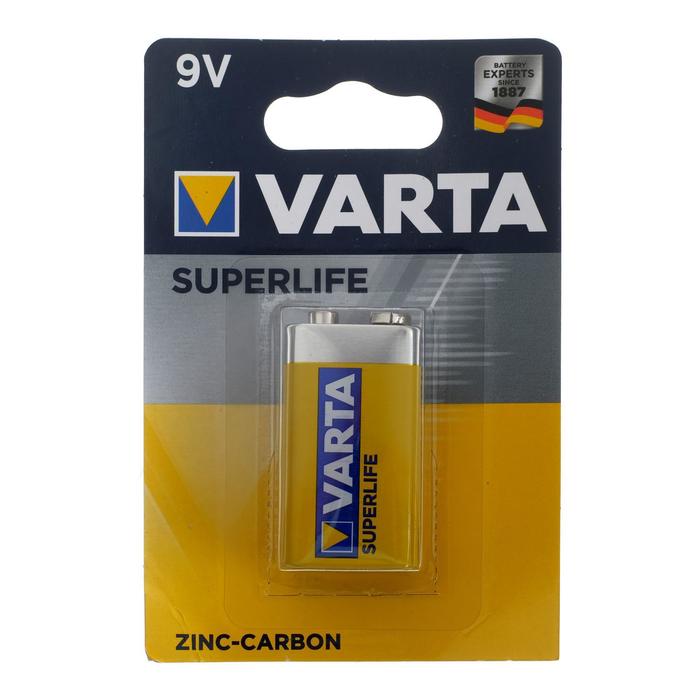 Батарейка солевая Varta SuperLife, 6F22-1BL, 9В, крона, блистер, 1 шт. - Фото 1