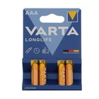 Батарейка алкалиновая Varta LongLife, AAA, LR03-4BL, 1.5В, блистер, 4 шт. - Фото 3