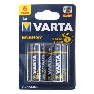 Батарейка алкалиновая Varta Energy, AA, LR6-6BL, 1.5В, блистер, 6 шт.
