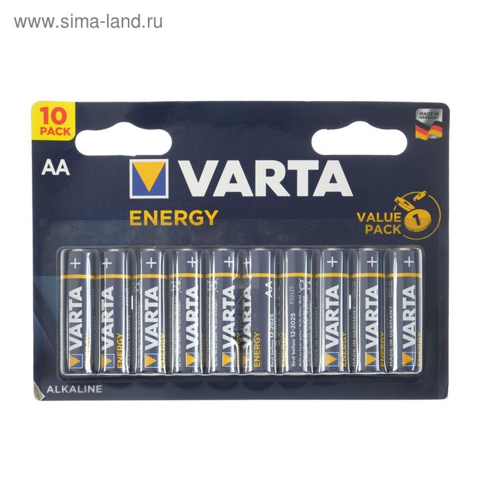 Батарейка алкалиновая Varta Energy, AA, LR6-10BL, 1.5В, блистер, 10 шт. - Фото 1
