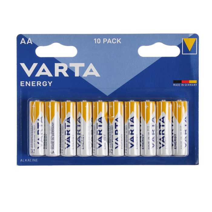 Батарейка алкалиновая Varta Energy, AA, LR6-10BL, 1.5В, блистер, 10 шт. - фото 51319277