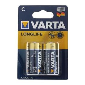 Батарейка алкалиновая Varta LongLife, C, LR14-2BL, 1.5В, блистер, 2 шт.