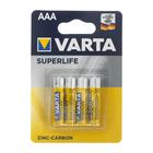 Батарейка солевая Varta SuperLife, AAA, R03-4BL, 1.5 В, блистер, 4 шт. - Фото 1