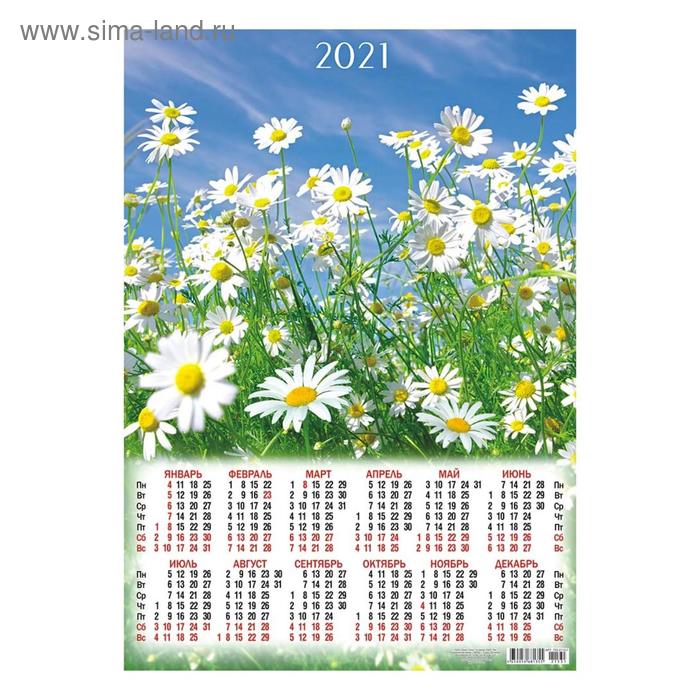 Календарь листовой А2 "Цветы - 2021 - 531" - Фото 1