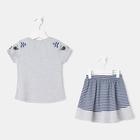 Комплект для девочек (футболка, юбка) меланж, рост 104 см (4г) - Фото 3