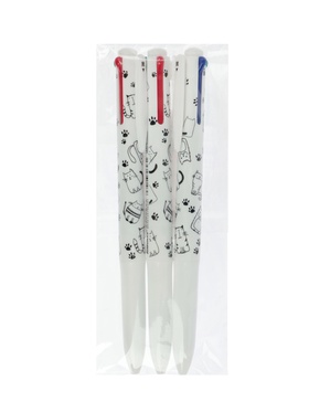 {{photo.Alt || photo.Description || 'Набор шариковых ручек, 3 штуки, автоматические, 4-цветная, белый корпус, с рисунком'}}