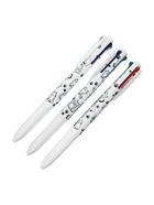 Набор шариковых ручек, 3 штуки, автоматические, 4-цветные, белый корпус, с рисунком 623470