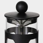 Чайник заварочный френч - пресс Доляна «Оливер», 350 мл, стекло, цвет чёрный - фото 4310619