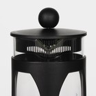 Чайник заварочный френч - пресс Доляна «Оливер», 600 мл, стекло, цвет чёрный - фото 4310628