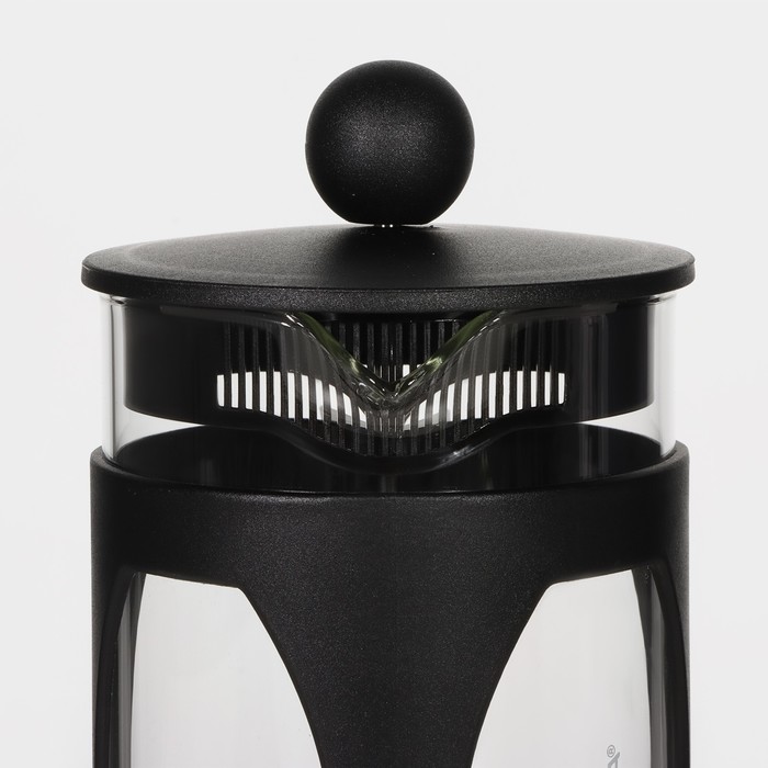 Чайник заварочный френч - пресс Доляна «Оливер», 600 мл, стекло, цвет чёрный - фото 1907122745