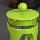 Чайник заварочный френч - пресс Доляна «Оливер», 600 мл, стекло, цвет зелёный - Фото 2