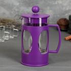 Чайник заварочный френч - пресс Доляна «Оливер», 600 мл, стекло, цвет фиолетовый - Фото 1