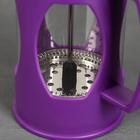 Чайник заварочный френч - пресс Доляна «Оливер», 600 мл, стекло, цвет фиолетовый - Фото 4