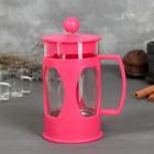 Чайник заварочный френч - пресс Доляна «Оливер», 600 мл, стекло, цвет розовый фуксия - фото 21100722