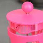 Чайник заварочный френч - пресс Доляна «Оливер», 600 мл, стекло, цвет розовый фуксия - фото 4310649