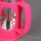 Чайник заварочный френч - пресс Доляна «Оливер», 600 мл, стекло, цвет розовый фуксия - фото 4310650
