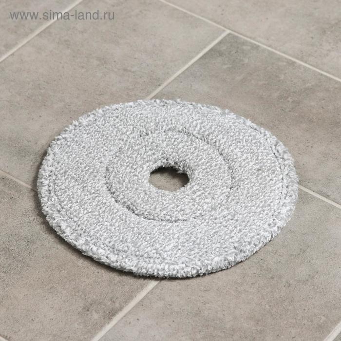 Насадка к набору для плоской швабры, d=23 см, комплектующие к набору, микрофибра, цвет серый - Фото 1