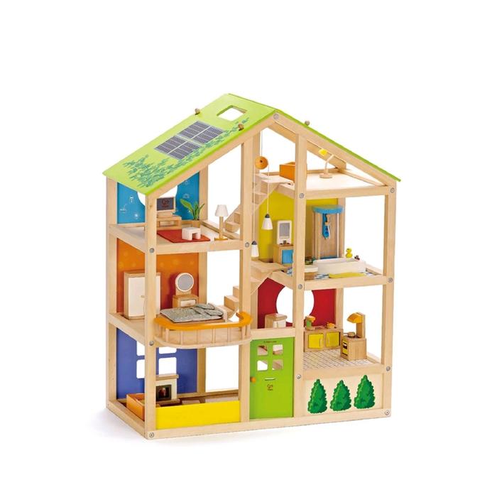 Домик кукольный Hape All Season House, трёхэтажный, с мебелью - фото 1907123070