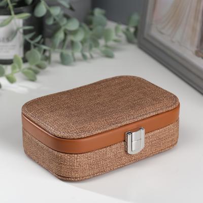 Шкатулка кожзам для украшений "Шоколад" комбинированная 4,5х10х15 см