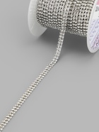 Цепь со стразами, 2 ряда, металл, стекло, 4 мм, 4.5±0.5 м, цвет серебряный - Фото 1