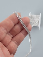 Цепь со стразами, 2 ряда, металл, стекло, 4 мм, 4.5±0.5 м, цвет серебряный - фото 54711589