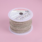 Цепь со стразами, 3 ряда, металл, стекло, 6 мм, 4.5±0.5 м, цвет серебряный - Фото 4