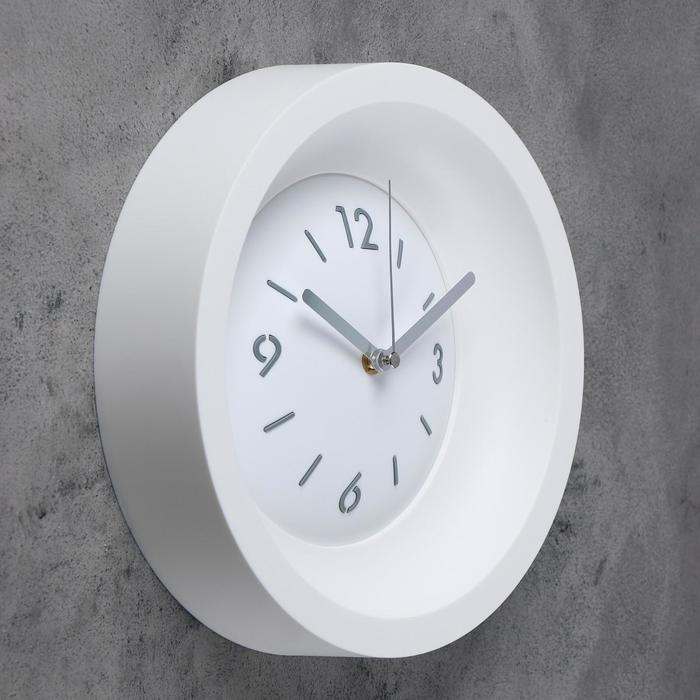 Часы настенные, серия: Классика, плавный ход, d=25.4 см, без стекла, белые - фото 1905674183