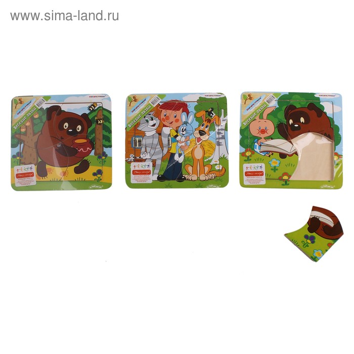 Пазл "Герои мультфильмов" 4 детали - Фото 1