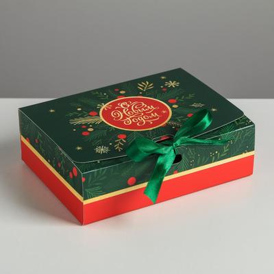 Коробка подарочная новогодняя складная «С Новым годом», 16.5×12×5 см